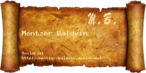 Mentzer Baldvin névjegykártya